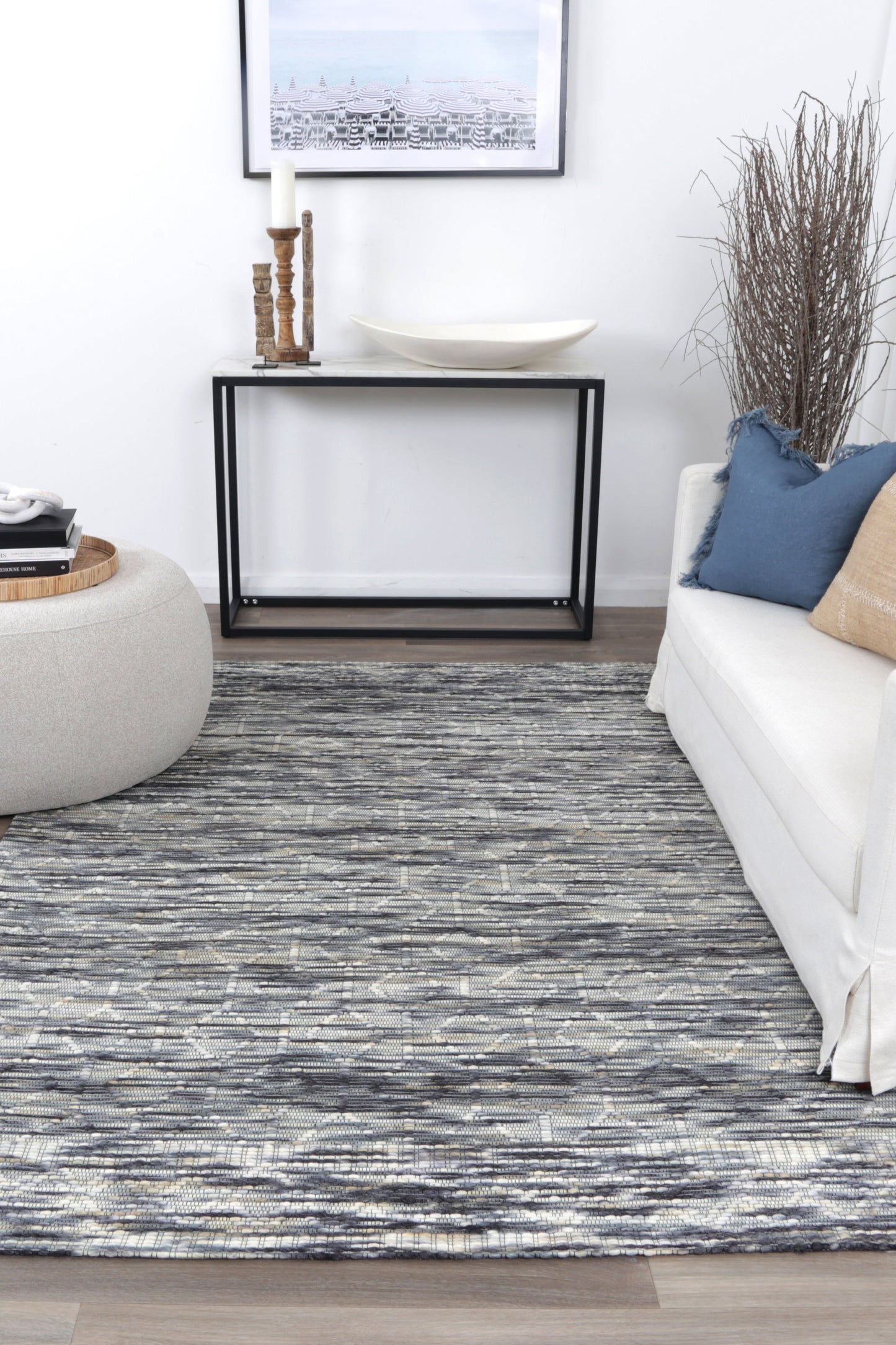 Copacabana Lattice Stone Wool Rug