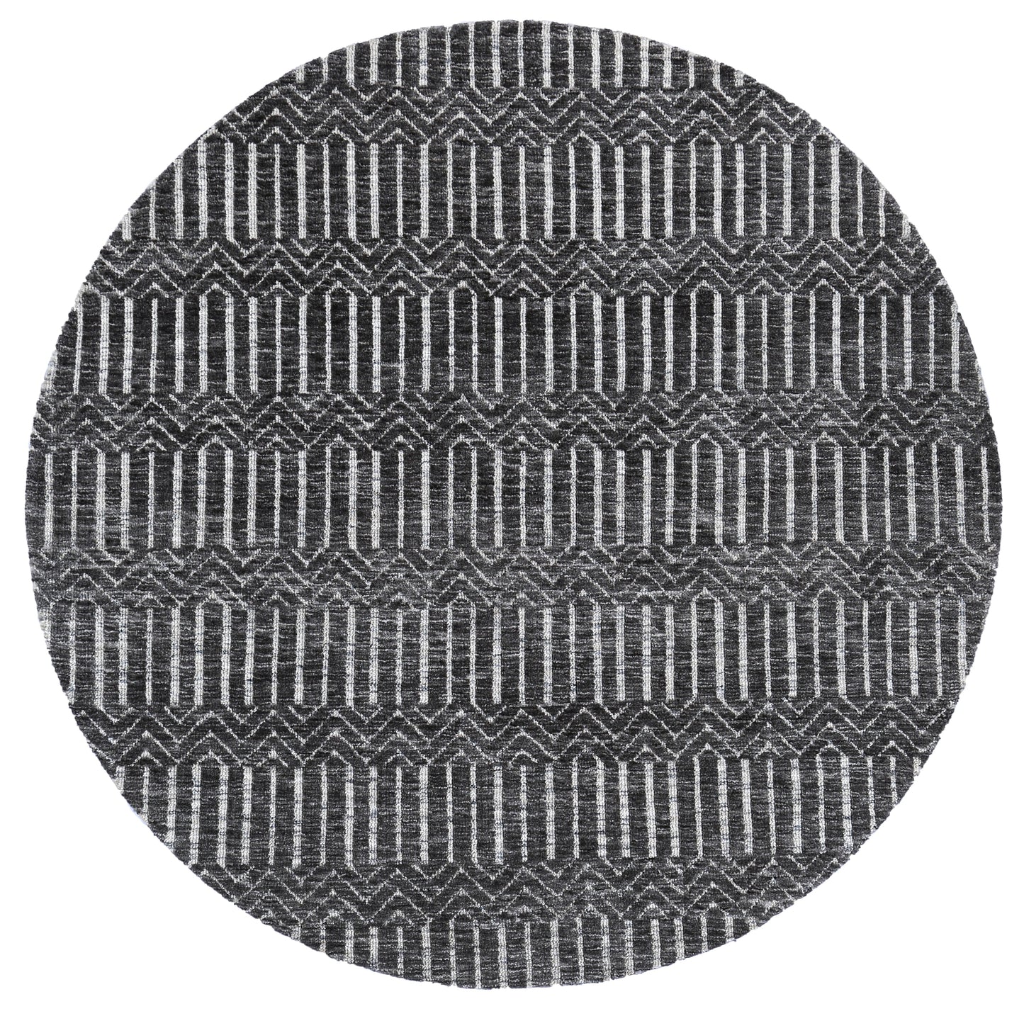 Amritsar Attari Charcoal & Beige Round Cotton Blend Rug