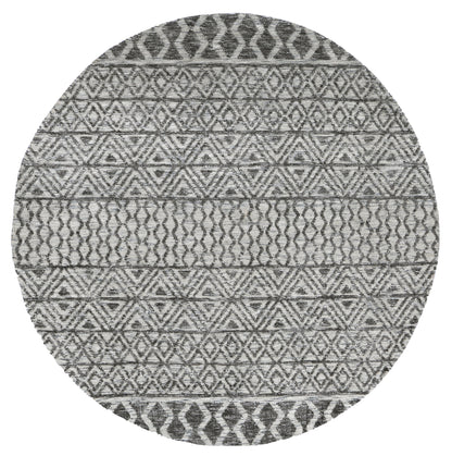 Amritsar Ramdass Charcoal & Beige Round Cotton Blend Rug