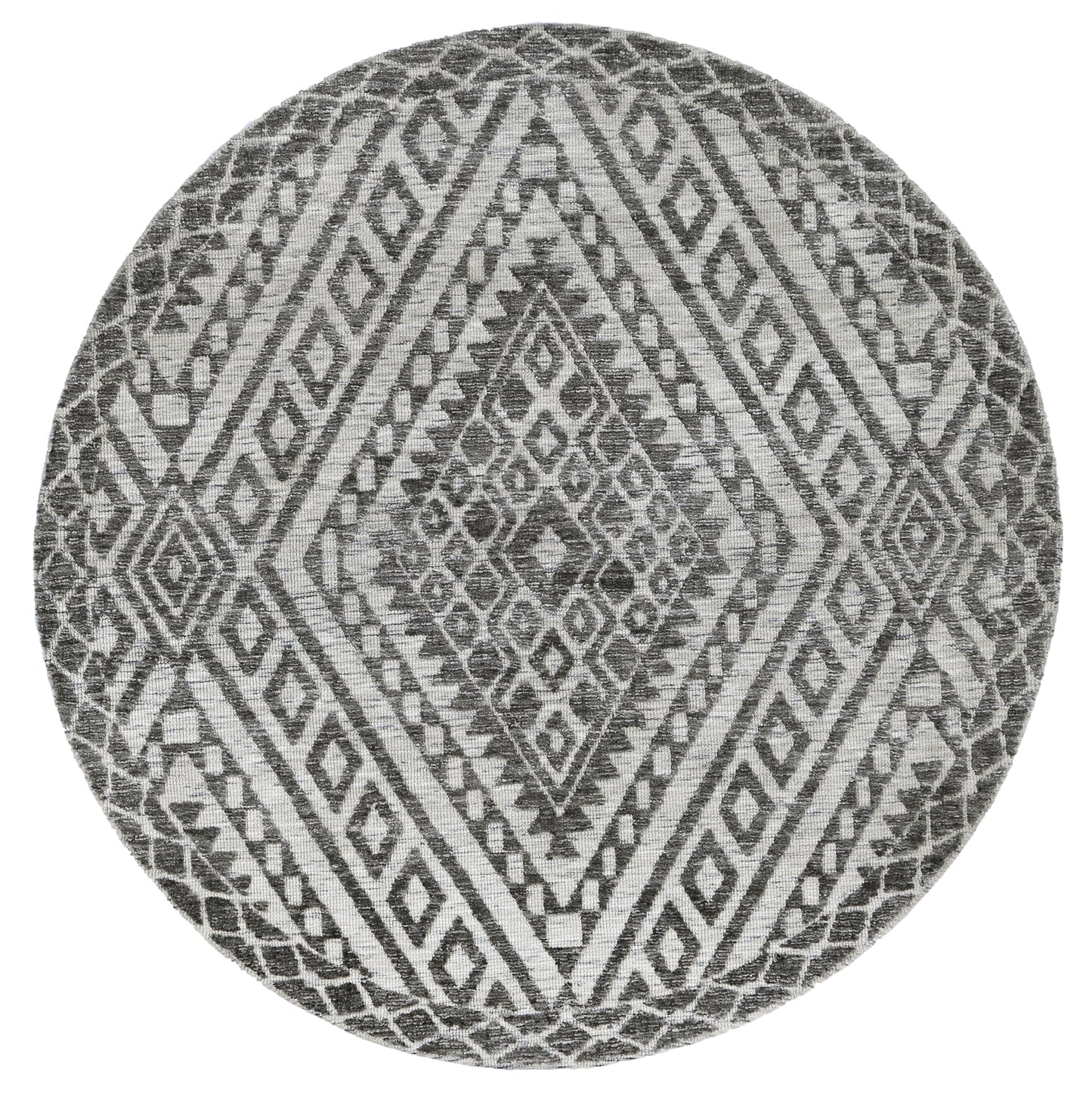 Amritsar Majitha Charcoal & Beige Round Cotton Blend Rug