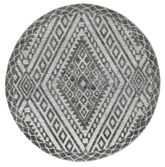 Amritsar Majitha Charcoal & Beige Round Cotton Blend Rug