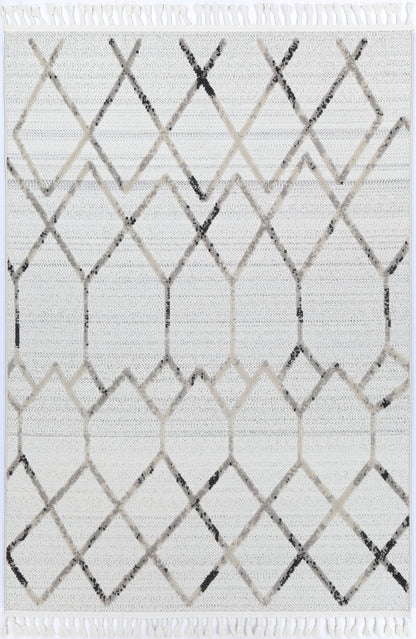 Ares Dorian Geometric Cream and Taupe Rug