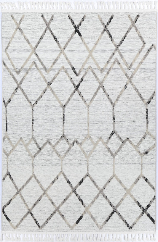 Ares Dorian Geometric Cream and Taupe Rug