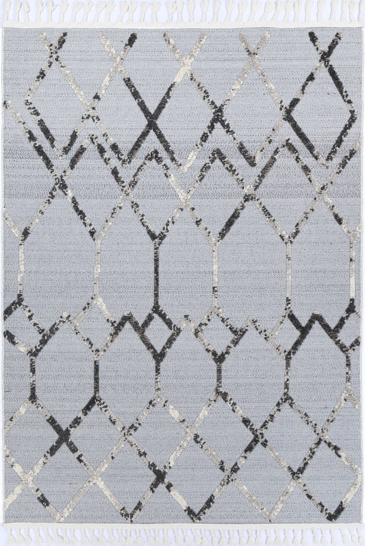 Ares Meliac Geomteric Grey and Taupe Rug