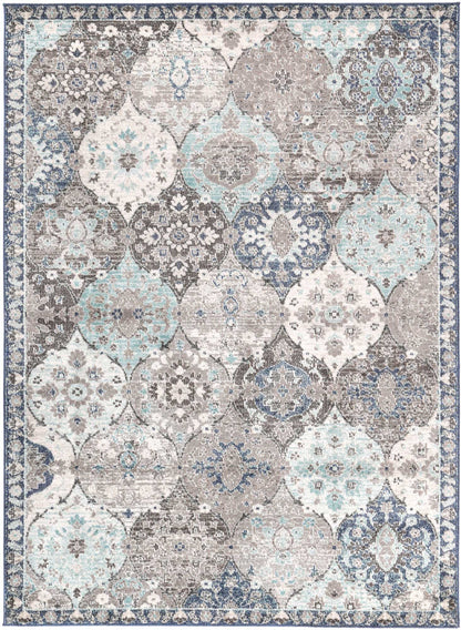 Artifact Vedic Ogee Multi-Blue Rug