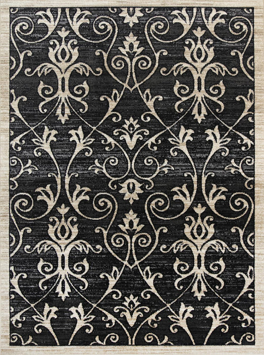 Arya Vines Grey Beige Rug