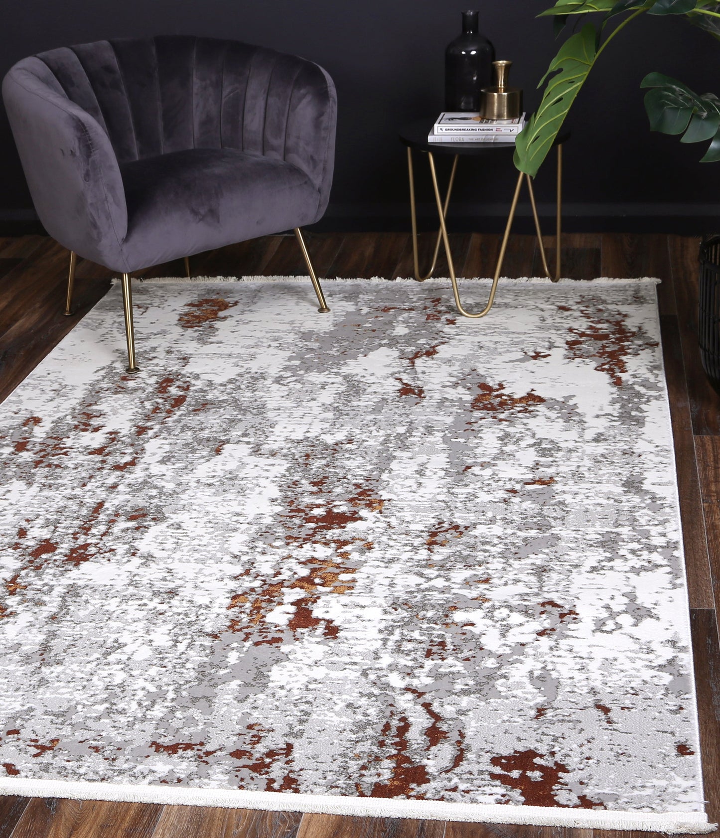 Bohemian Paradise One Modern Grey Terracotta Rug