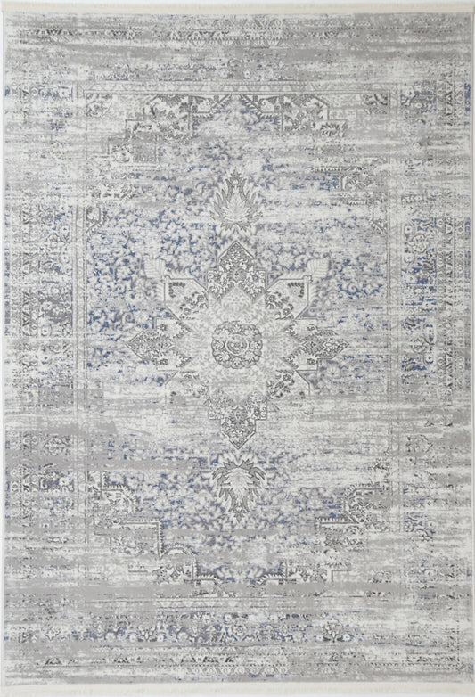 Bohemian Paradise Medalion Grey Blue Rug