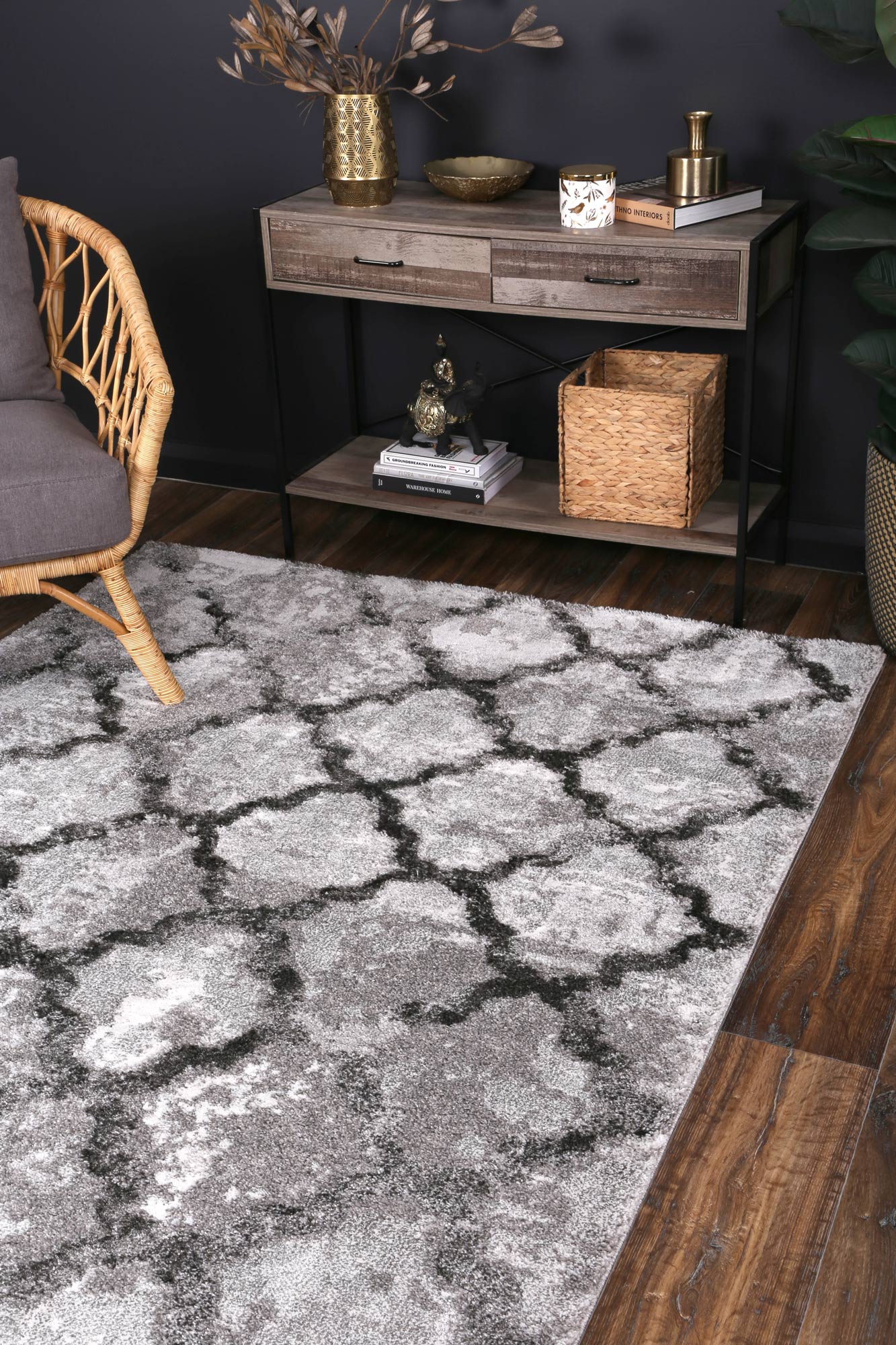 Century Valerius Grey Plush Rug