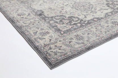 Delicate Traditional Grey Rug