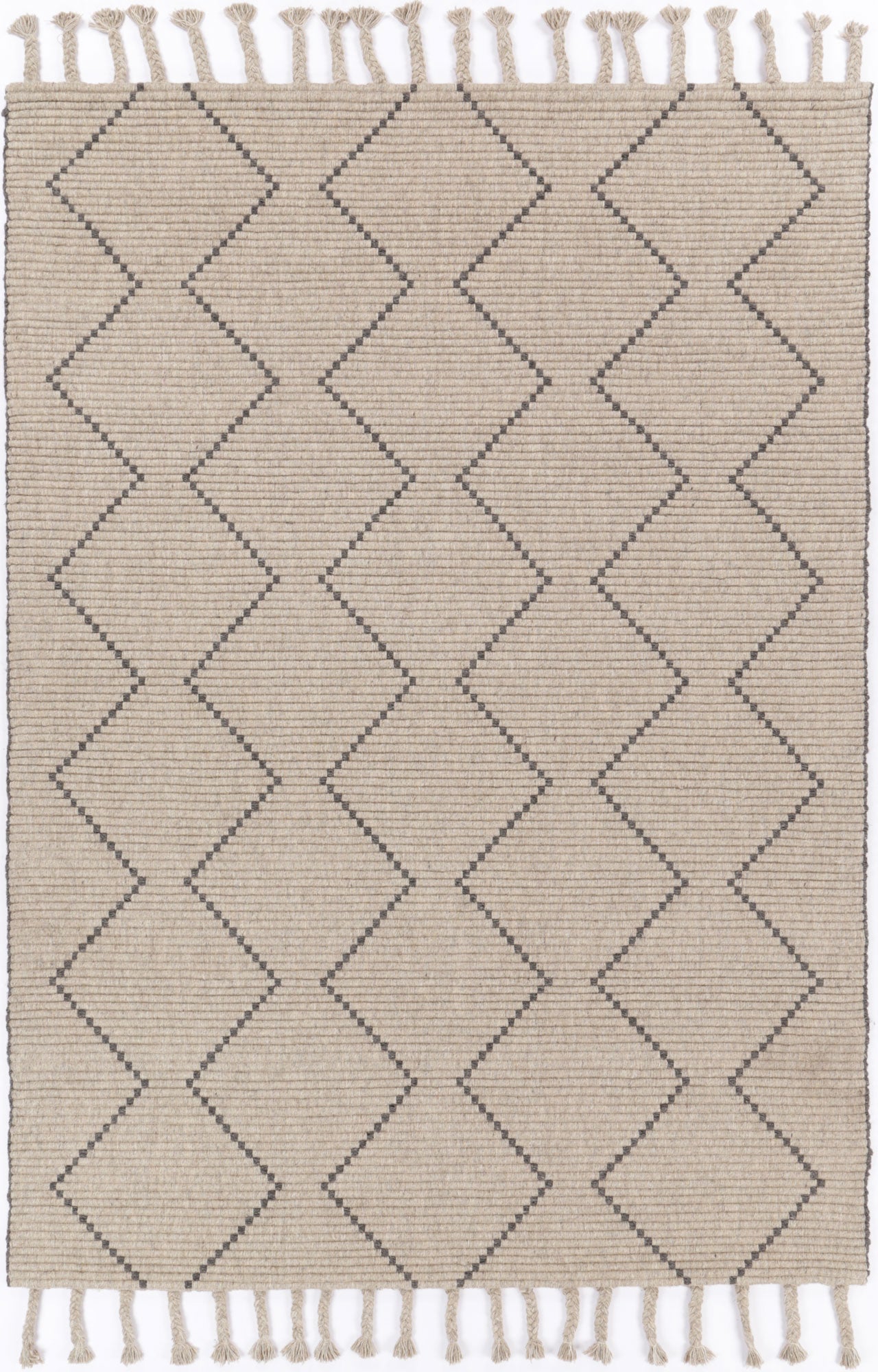 Goa Zig-Zag Wool Blend Ash Rug