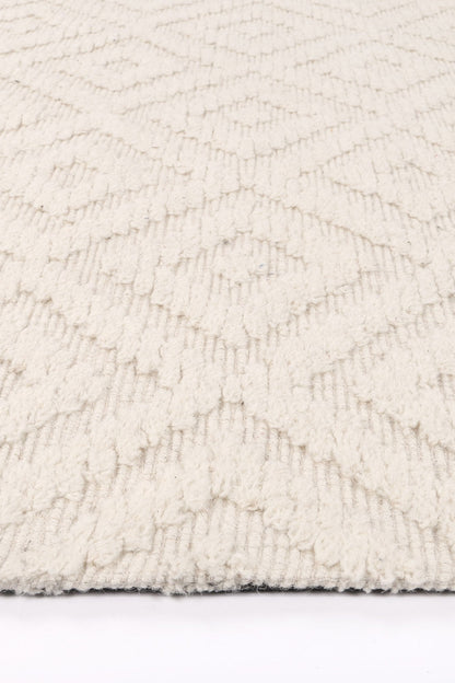 Goa Diamond Wool Blend Cream Rug