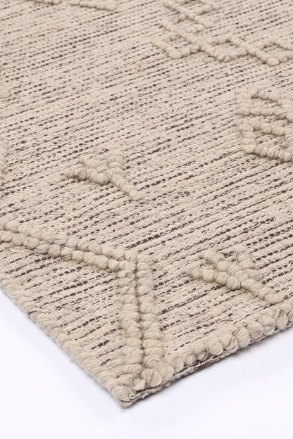 Goa Aztec Wool Blend Ash Rug (No Tassel)