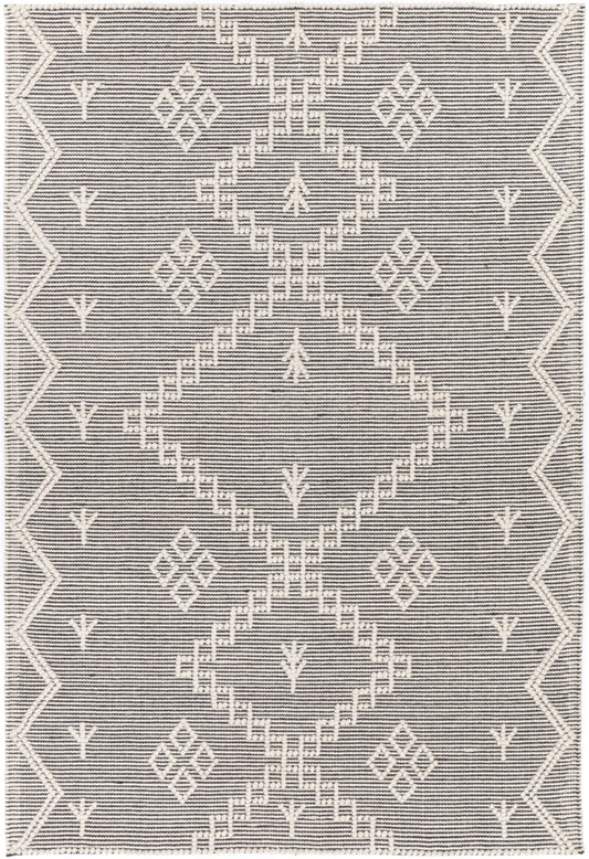 Goa Aztec Wool Blend Cream Rug (No Tassel)