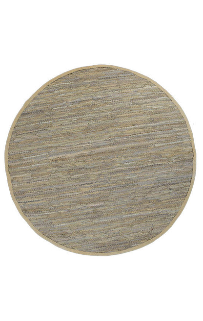 Gypsy Sage Leather Chindi Round Rug