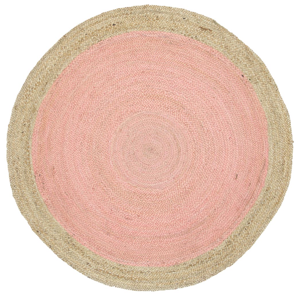 Hampton Centre Pink Jute Round Rug