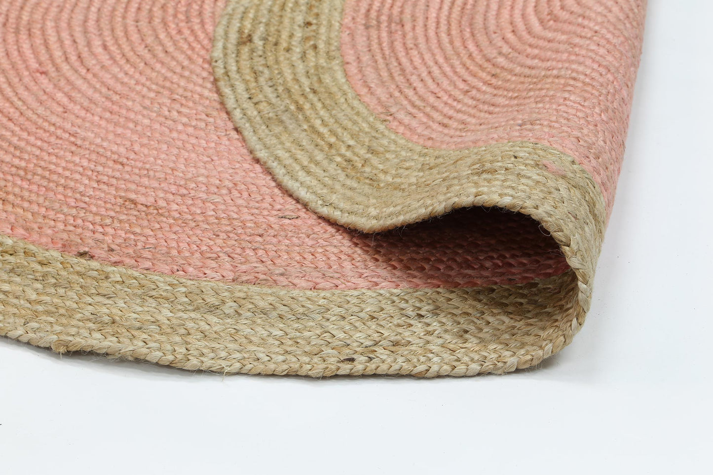 Hampton Centre Pink Jute Round Rug