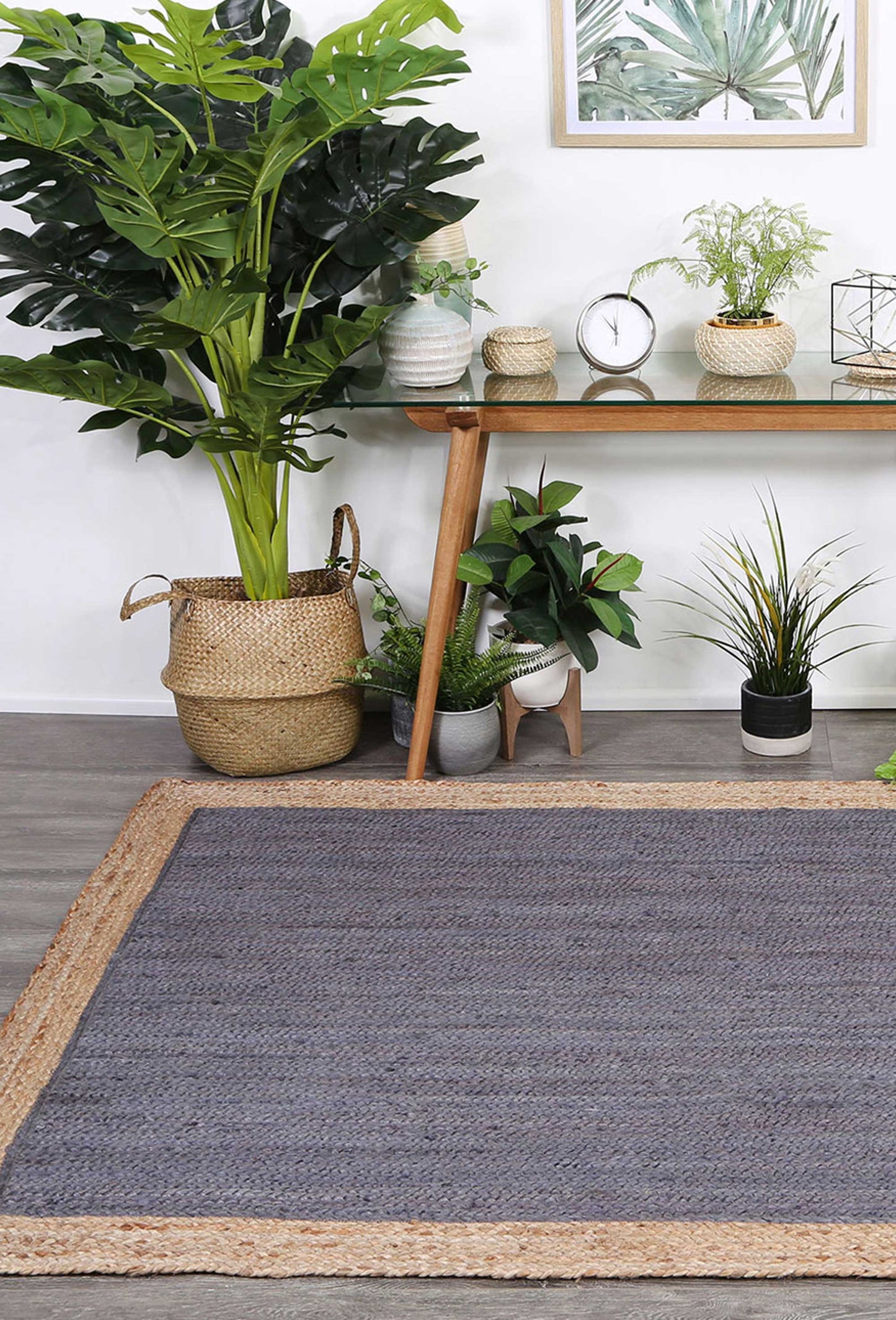 Hampton Centre Grey Jute Rug