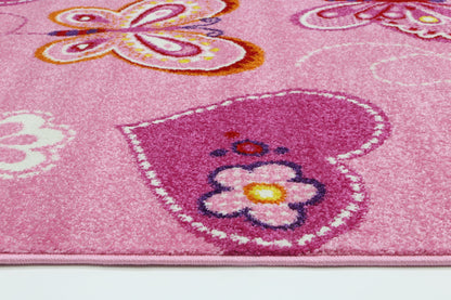 Happy Feet Beautiful Butterflies Pink Kids Rug