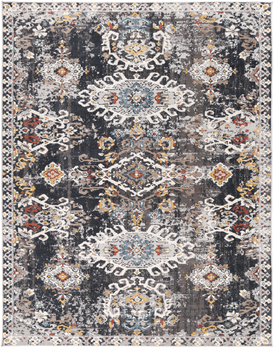 Havana Miramar Contemporary Charcoal & Blue Rug