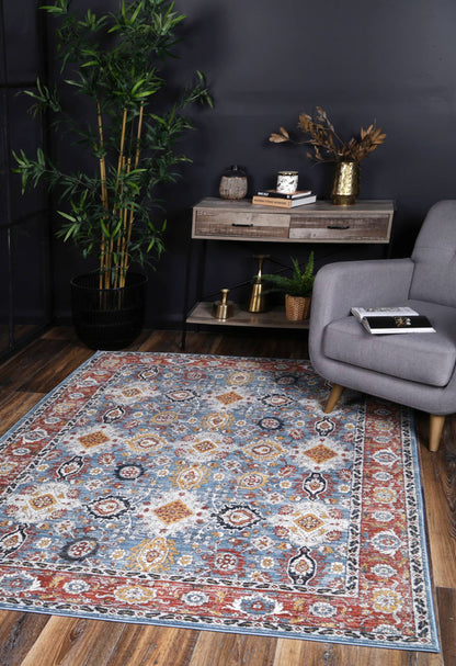 Havana Papian Transitional Charcoal & Blue Rug