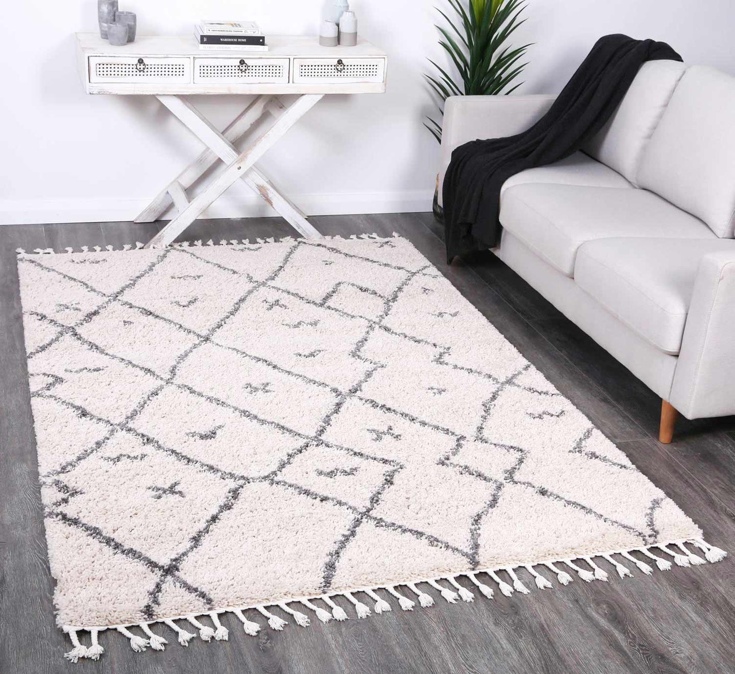 Kasbah Mizzie Tribal Cream Grey Rug