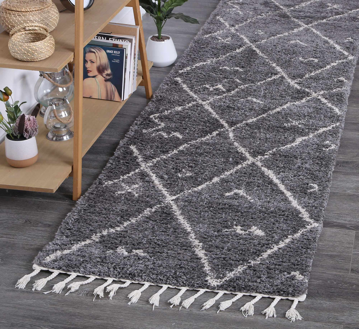 Kasbah Mizzie Tribal Grey Cream Rug