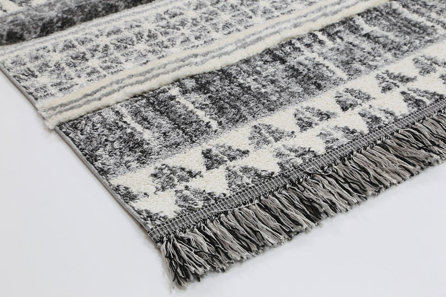 Kaza Tribal Lines Cream Anthracite Rug