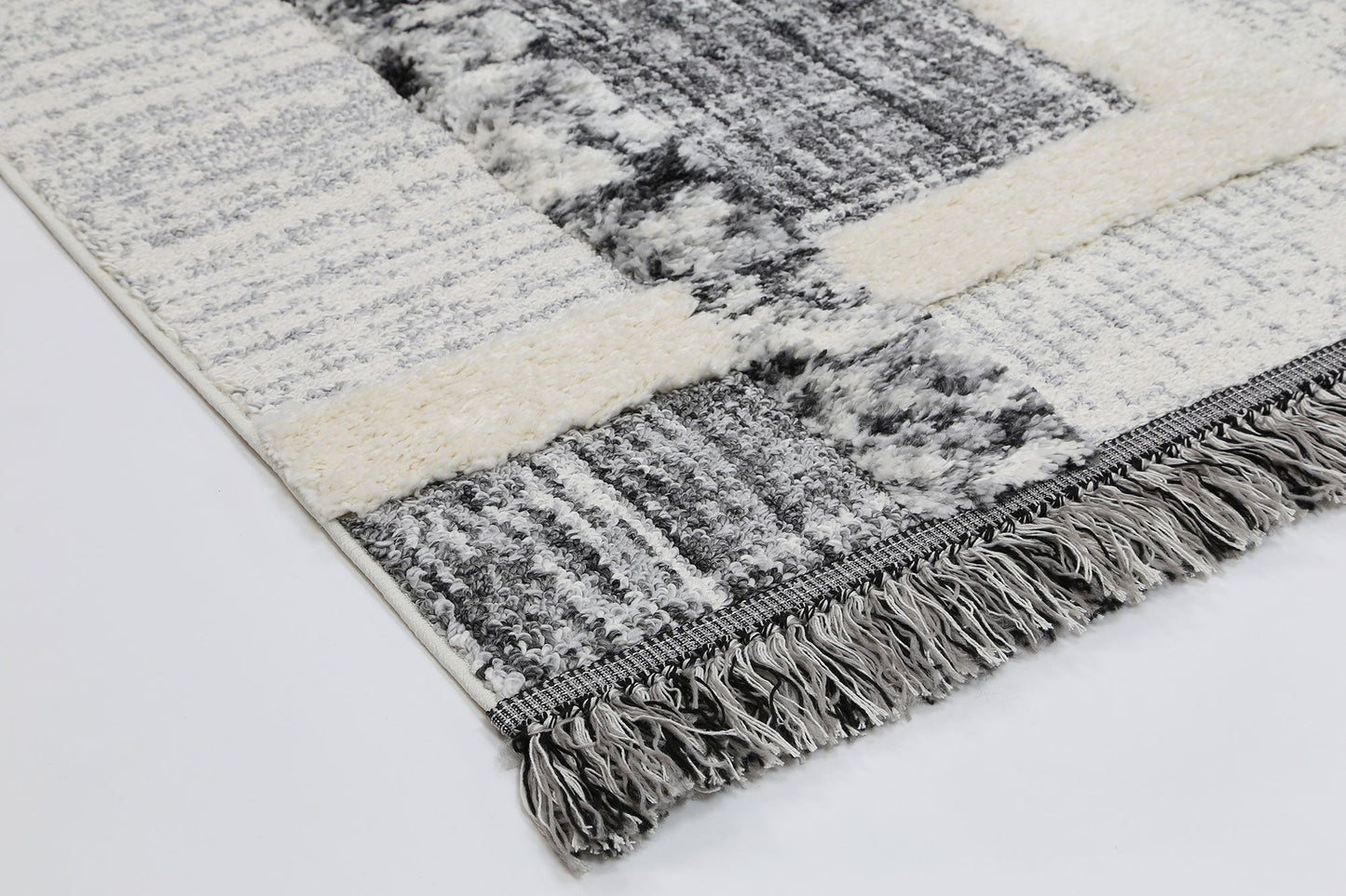 Kaza Tribal Modern Cream Anthracite Rug