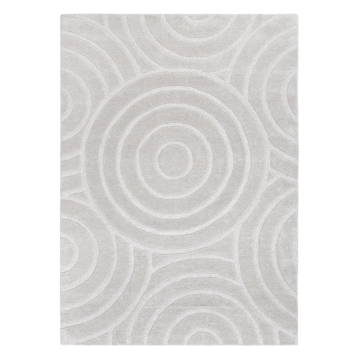 Les Nomades Ellipse Light Grey Wool Rug