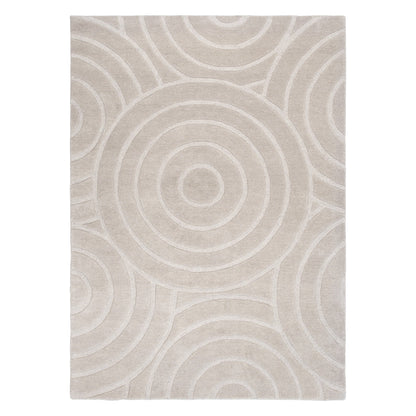 Les Nomades Ellipse Beige Wool Rug