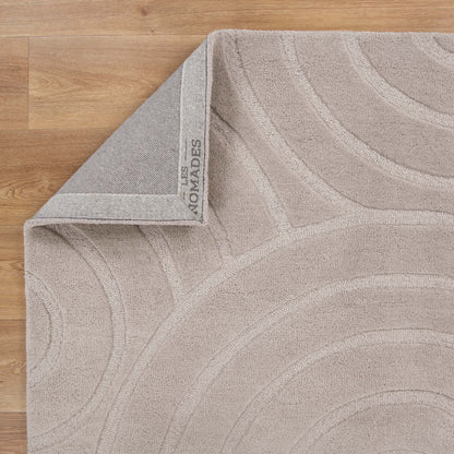 Les Nomades Ellipse Beige Wool Rug