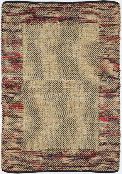 Mahal Multi Colour Boarder Jute Rug