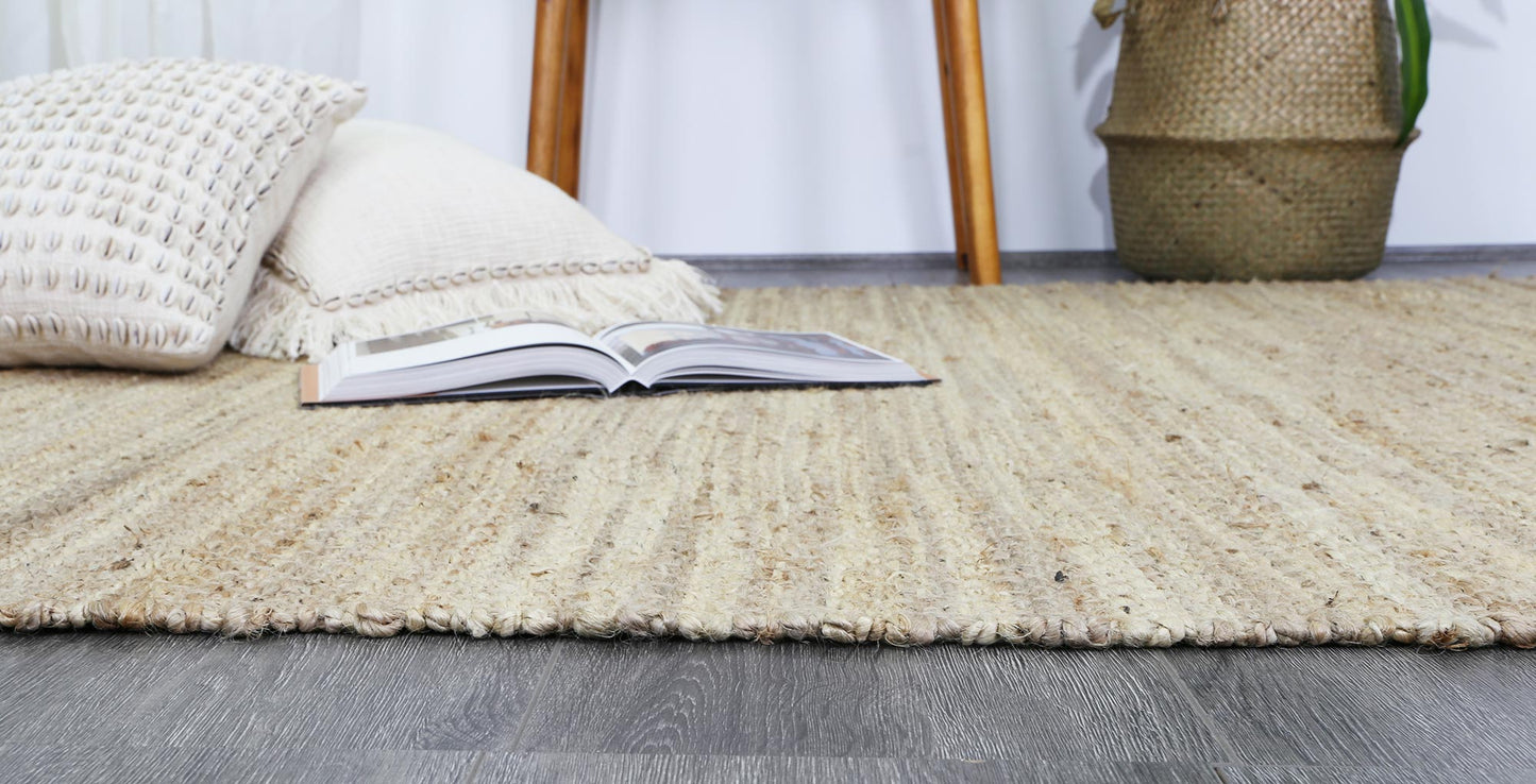 Malmo Stipe Natural Jute Rug Beige