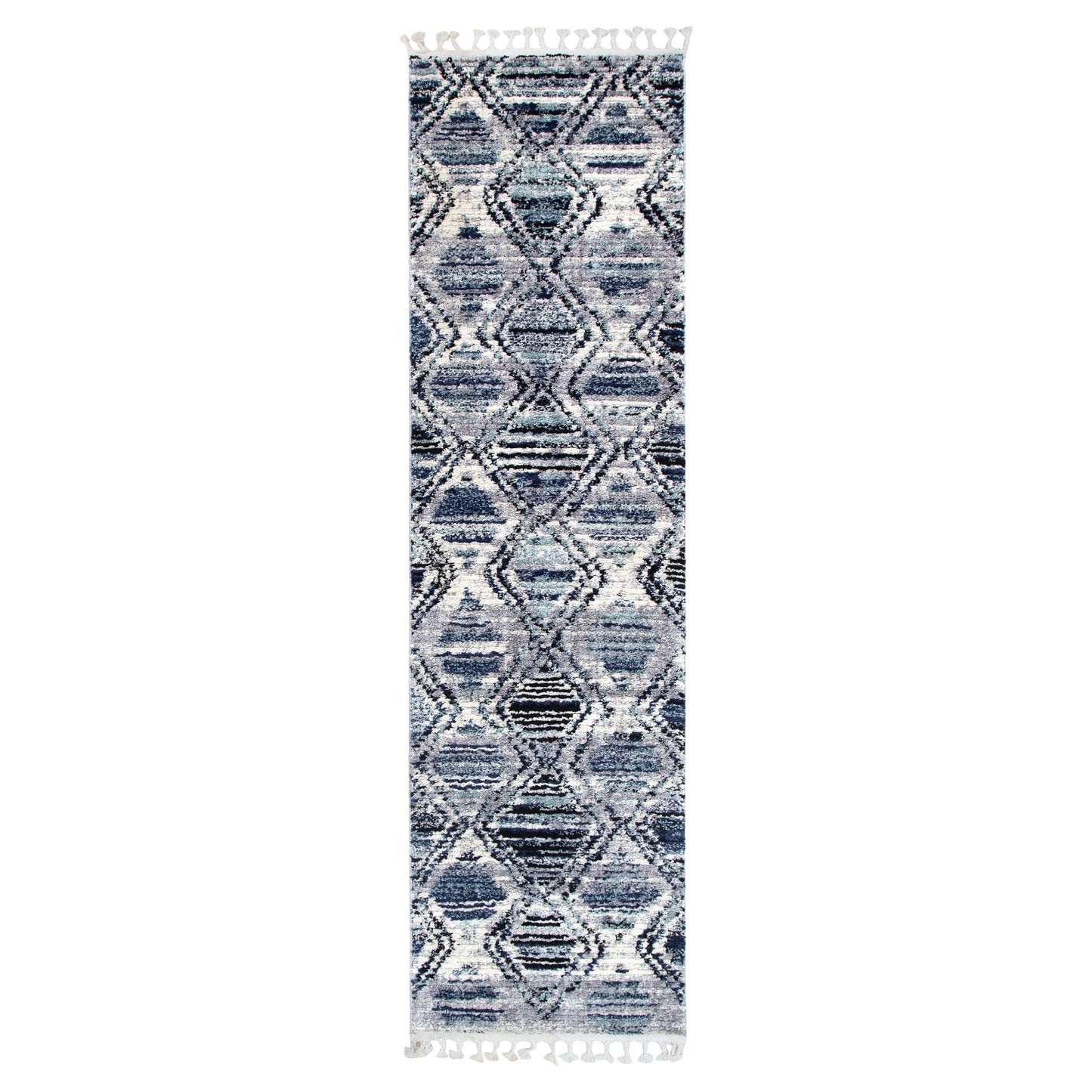 Mansour Diamond Blue Geometric Rug