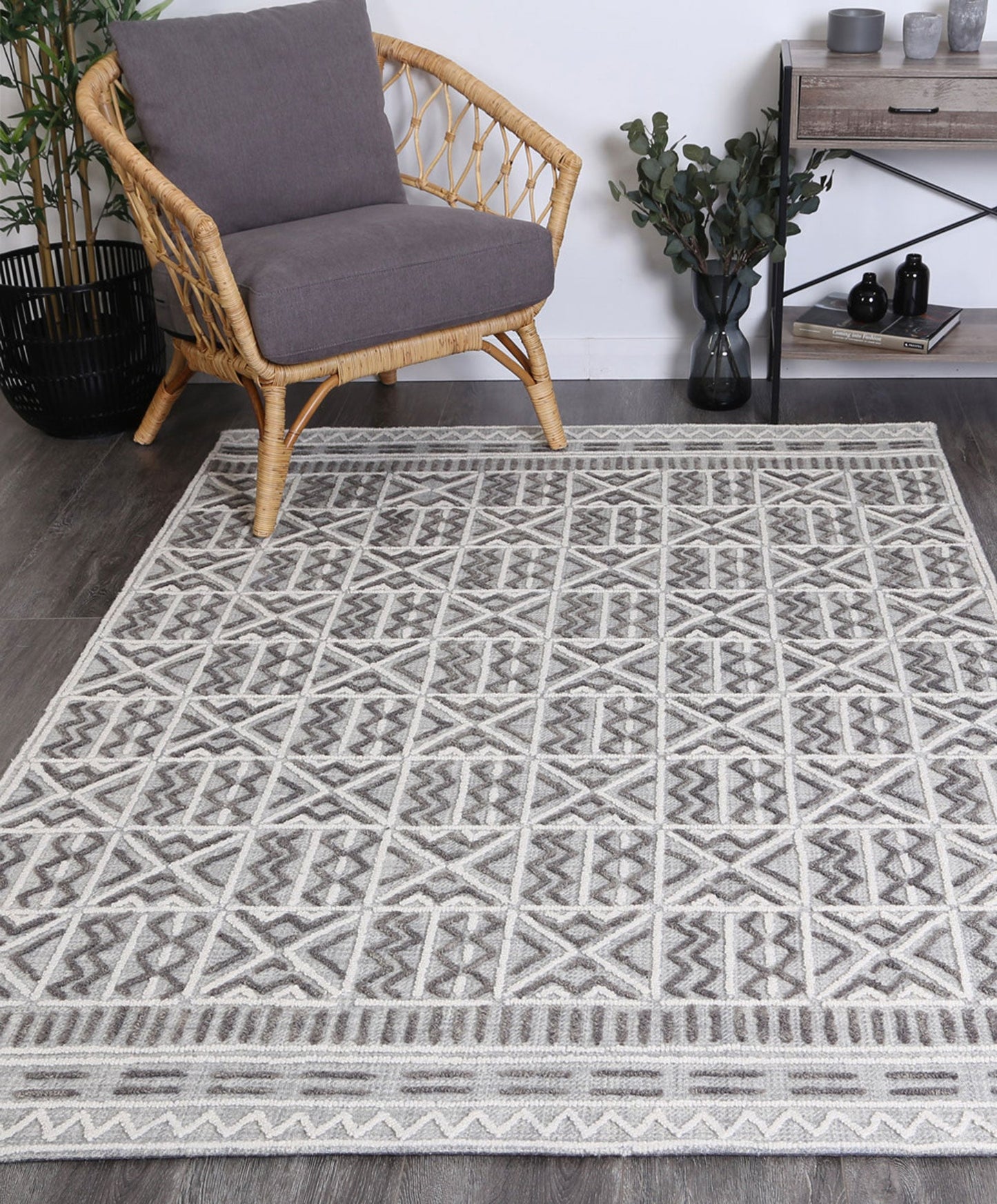 Marbella Cordoba Grey Contemporary Rug