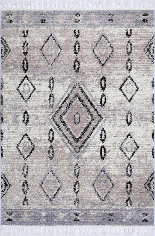 Moda Tribal Diamond Ash Rug (Morocco)