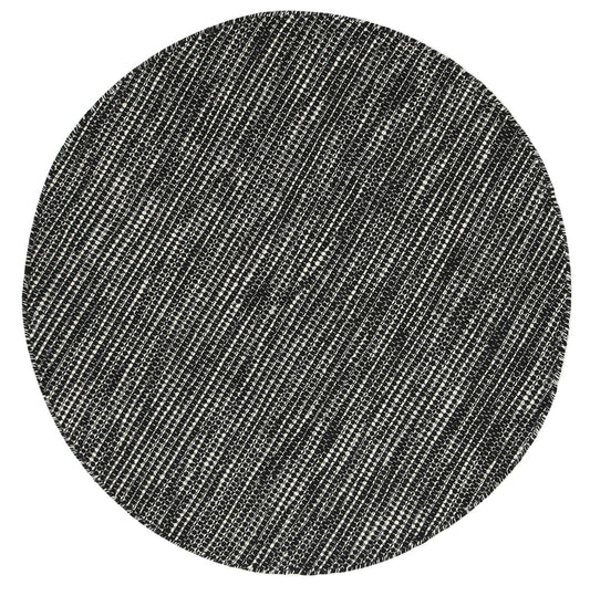 Nordic Black & White Reversible Wool Round Rug