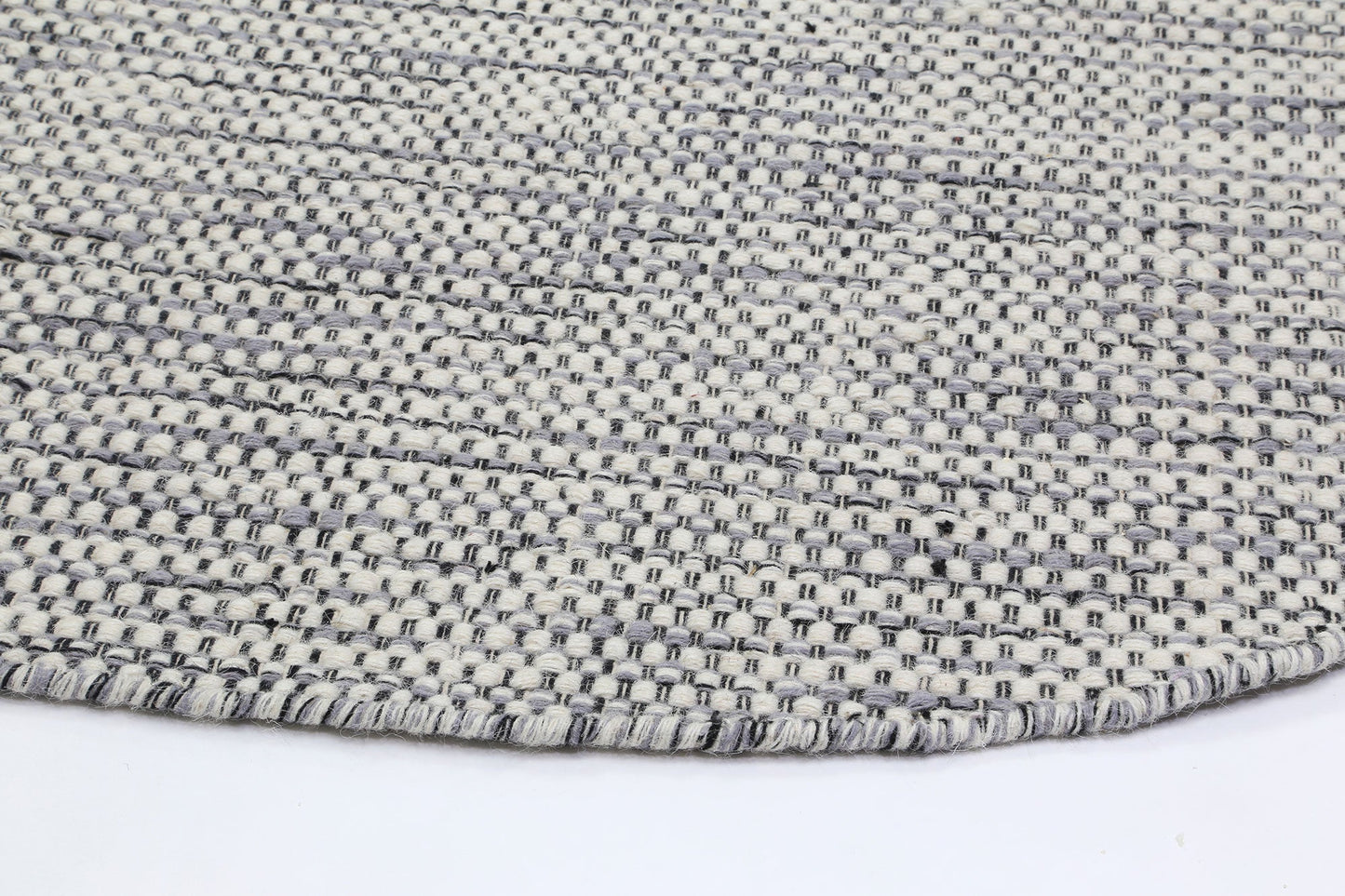 Nordic Grey Reversible Wool Round Rug