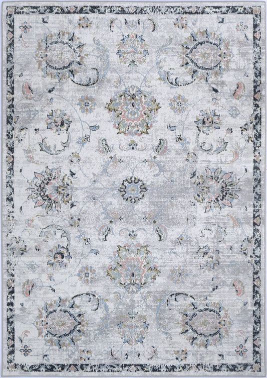 Oporto Piraeus Grey Traditional Soft Rug