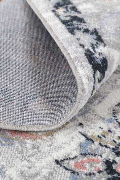 Oporto Piraeus Grey Traditional Soft Rug