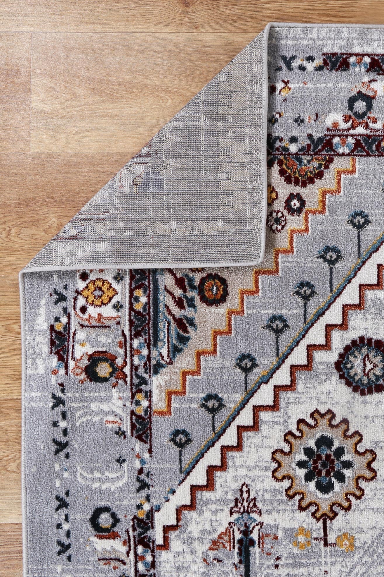 Oporto Santos Grey & Rust Traditional Soft Rug