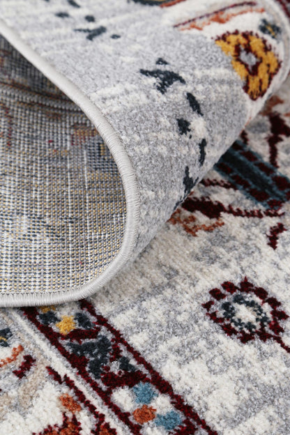 Oporto Santos Grey & Rust Traditional Soft Rug