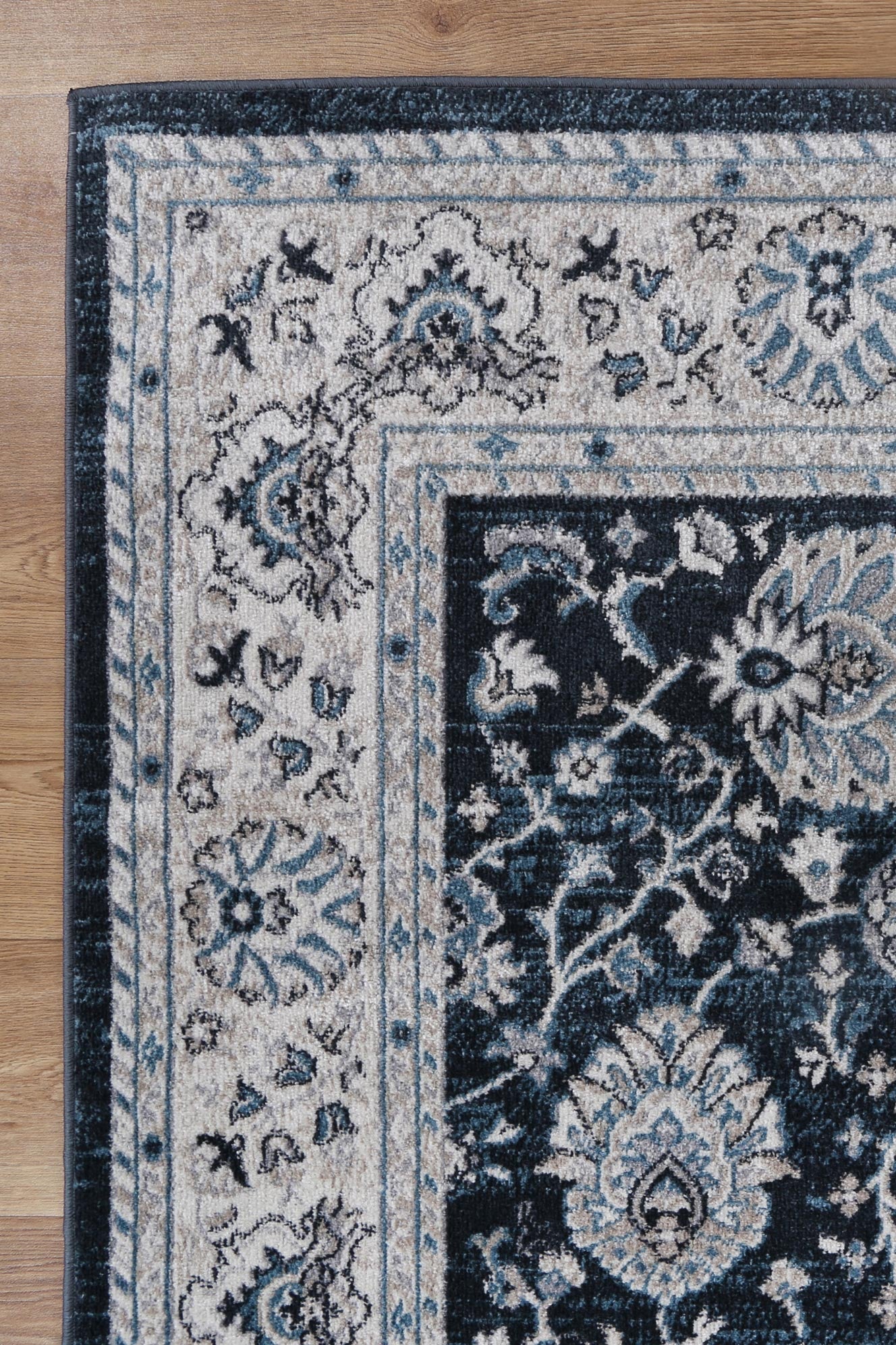 Oporto Salalah Blue Traditional Soft Rug