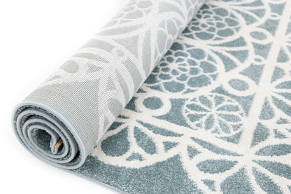 Piccolo Aqua White Doily Kids Rug