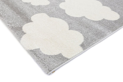 Piccolo Grey White Cloud Kids Rug