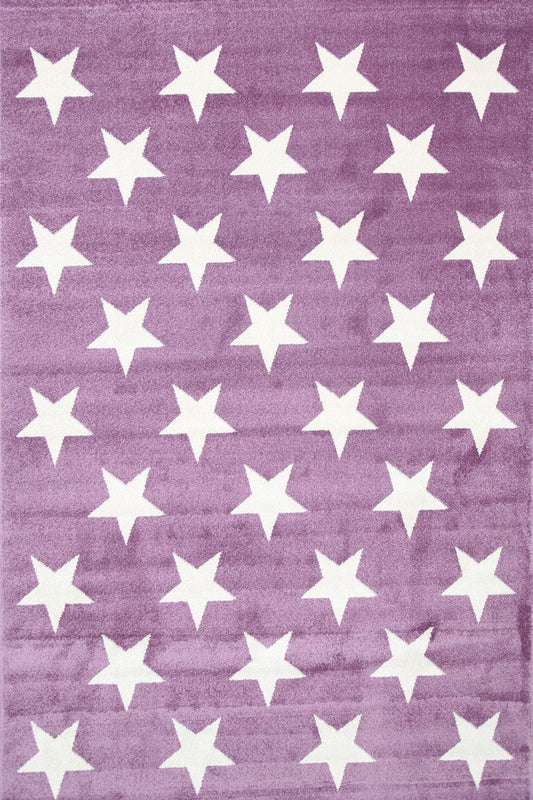 Piccolo Violet Pink and White Stars Kids Rug