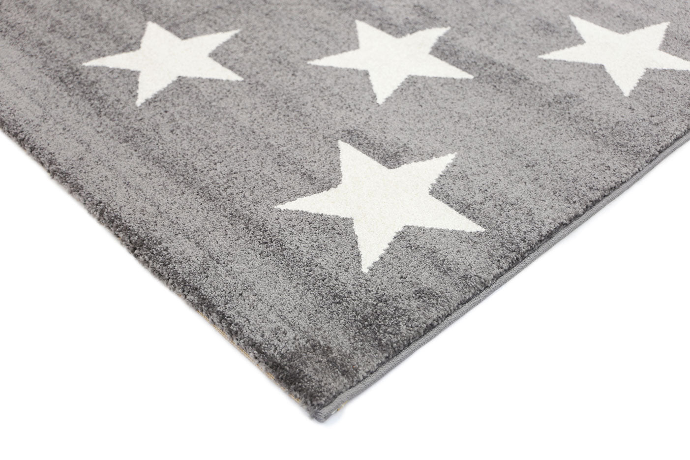 Piccolo Charcoal and White Stars Kids Rug