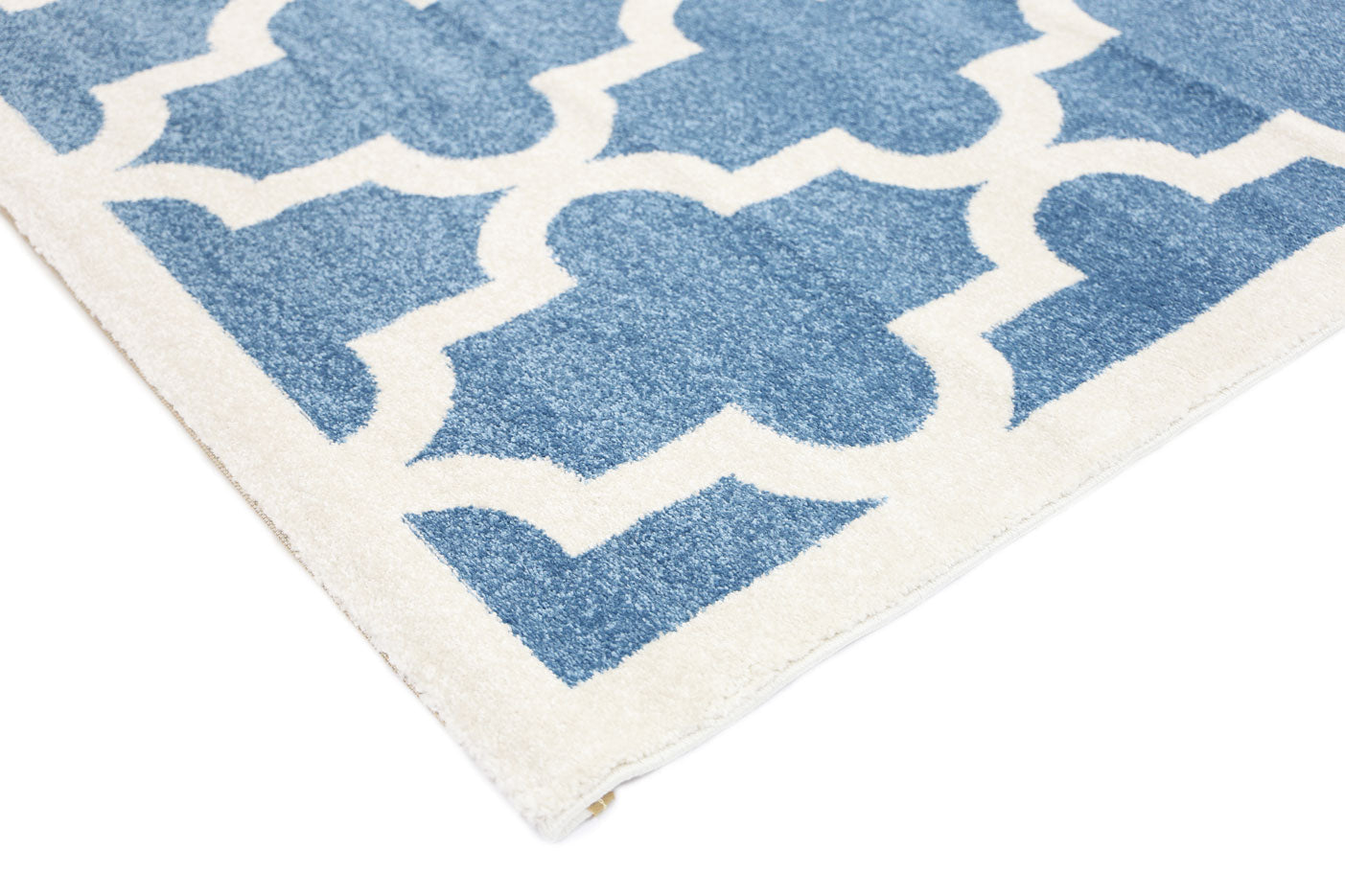 Piccolo Blue and White Lattice Pattern Kids Rug