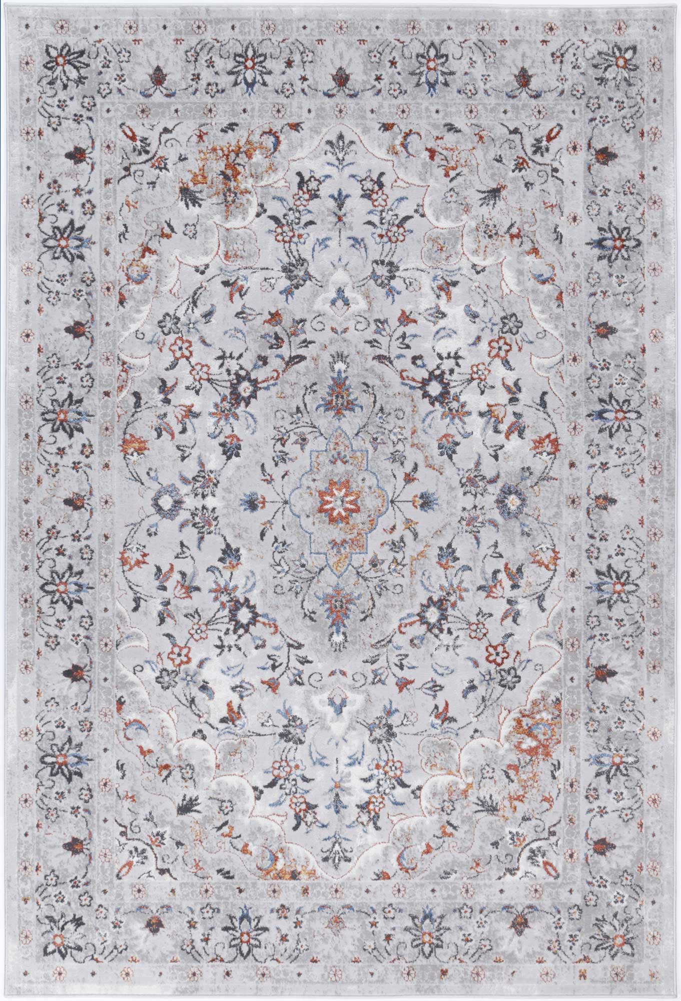 Porto Ava Ivory & Red Traditional Rug